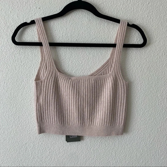 NWT ALL SAINTS eNya Women's Crop Top Beige Med - Picture 4 of 8